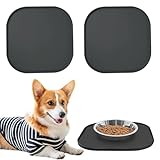 2 Stück Wasserfeste Silikon Futtermatte - Napfunterlage Katzen, 26× 26 ×1 cm Silikonmatte...