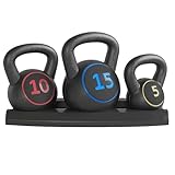 Yaheetech Kettlebell Set Kugelhantel Schwunghantel 2,2 KG (5 LB) / 4,6 KG (10 LB) / 6,8 KG (15 LB)...