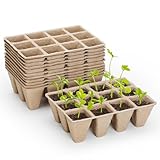 GOTVUGE 10 Packungen Keimlings-Startschalen 120 Zellen, torffreie biologisch abbaubare Keimtrays...