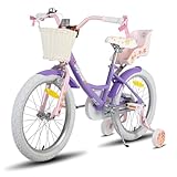 JOYSTAR Einhorn 18 Zoll Kinderfahrrad für 6-9 Jahre Mädchen, Kinderfahrrad mit Puppenfahrradsitz &...