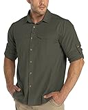 33,000ft Funktionshemd Herren UPF50+ UV-Schutz Langarm Hemd Atmungsaktiv Button-Down-Hemd Outdoor...