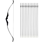 Recurve Bogen und Pfeile Set Bogenschießen Takedown Bogen Jagd 30/40lbs Erwachsene Jagdschießen...