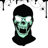 Leuchtende Skimaske - 10,24 x 14,17 Zoll Halloween Gesichtsbedeckung, leuchtende Skeletthaube,...