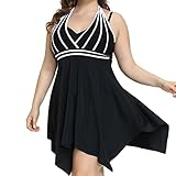 Hanna Nikole Tankini Sets Damen Neckholder V-Ausschnitt Sexy SoftCupss Badekleid Übergröße...