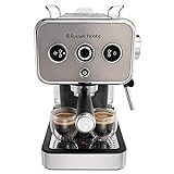Russell Hobbs Espressomaschine [Siebträgermaschine] Distinction Edelstahl Titanium (15 Bar, Einsatz...