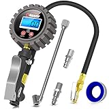 Oasser Digitaler Reifendruckmesser Reifenfüller 255 PSI Reifendruckmesser Digitaler...