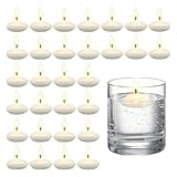 Huoflame 30 Stück Schwimmkerzen Weiß – 3,8cm Duftfreie Schwimmende Kerzen für Weihnachten,...