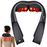 Shiatsu Nackenmassagegerät mit Wärme – 3D Massagegerät für Nacken, Schultern & Rücken, mit...