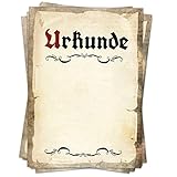 Urkundenpapier DIN A4 im Set (10 Blatt) Aufdruck Urkunde Alte Schrift für Zertifikat, Brief,...