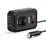 BESTEK 200W Spannungswandler 12 V auf 240 V 230 V AC Auto-Wechselrichter,3-pin Steckdosen,2PD 30W...