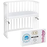 babybay Original Beistellbett aus massivem Buchenholz mit Matratze Classic Soft für Tag und Nacht /...