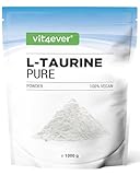 Taurin Pulver - 1000g (1kg) - Optimale Löslichkeit - Vegan - 99% Reinheit - Laborgeprüfte Premium...