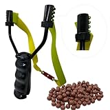 Luoyer® Zwille Steinschleuder Profi für Jagd Slingshot Schleuder Set mit Gummiband mit Seitlicher...