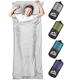 LSTRAGY Hüttenschlafsack, 2in1 Hüttenschlafsack aus Mikrofaser, Hüttenschlafsack mit...