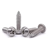 #8 x 3/8 Zoll Flachkopf-Blechschraube, 304 Edelstahl 18-8, Kreuzschlitz-Antrieb, selbstschneidende...