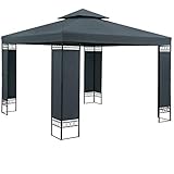 CASARIA® Pavillon Lorca 3x3m Metall Wasserabweisend UV-Schutz 50+ mit Seitenteile Stabil...