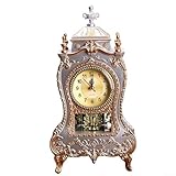 Antike Tischuhr im europäischen Stil für Wohnzimmer-Dekor mit lautlosem Sweep-Sekunden-Uhrwerk und...