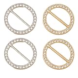 MIRKUZI Gürtelschnallen 4 Stück Damen-Schalschnalle, Zirkonia-Seidenschal-Schnalle,...