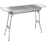 Sunjas Edelstahl Holzkohlegrill, Klappgrill Outdoor BBQ Grills, Portable Campinggrill, Standgrilll,...