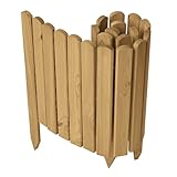 Garronda Beeteinfassung Holz Rollzaun Holzzaun 40 cm x 100 cm imprägniert Flexibler Rollborder...