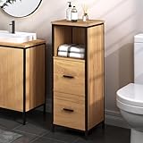 EUGAD Badezimmerschrank mit 2 abnehmbaren Schubladen, Badschrank schmal, multifunktionaler...
