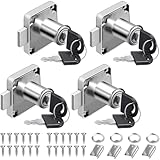 Schrankschloss mit Schlüssel, 4PCS Möbelschloss mit Schlüssel, 22mm Schubladen Schloss für...