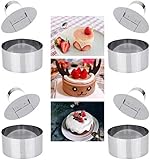 ProLeo Speiseringe Edelstahl Dessertringe Kochringe, Kuchen Schimmel 4 Stück Set enthält 4 Ringe...