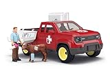 schleich FARM WORLD | Tierarzteinsatz auf dem Bauernhof 42727 | Set inkl. Pick-up, Tierarzt, Kuh &...