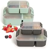 Hausfelder Brotdosen Lunchbox 4er Set, Lunchbox mit Fächern, Bento Box für Erwachsene und Kinder...