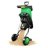 Elektrischer Gartenhäcksler, grüner elektrischer Holzhacker, 50-l-Auffangbeutel, effizienter...