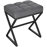 YMYNY Schminkhocker, Fußhocker, Leinen Sitzhocker, Make-up Dressing Hocker mit X-förmigen...