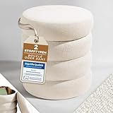 Blumtal Hocker mit Stauraum rund, Bouclé-Bezug - robuster Sitzhocker mit Stauraum &...