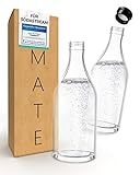 MATE OF STEEL® 2X Kompatibel mit Sodastream Crystal 2.0 – Premium 0.8L Glas Flasche -...