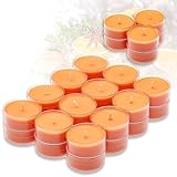 Candelo 24er Set Duft Kerzen - Duftteelichter Winterorange - Teelicht in Kunststoff Hülle je 1,7 x...