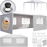 Casaria® Pavillon 3x6m UV-Schutz 18m² Dachösen Wasserabweisend 6 Seitenteile Stabil Festival...