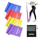 GRIFEMA Fitnessbänder [4er Set], Gymnastikband mit 4 Widerstandsstufen, Fitnessband mit Tragetasche...