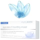 Eye.Con Monthly Moist weiche Monatslinsen – 3 Hydrogel Kontaktlinsen mit Stärke für empfindliche...
