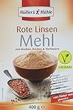 Müller´s Mühle Rote Linsen Mehl, 4er Pack (4 x 400 g)