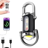 Power Bank Mini Keychain Flashlight,1200LM Superhelle Mini-Schlüsselanhänger-Taschenlampe...