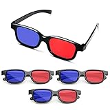 MingZhuInC 3D-Brille, 4 Stücke 3D Brille Rot Blau, Rot Blau Brille Für Filme Oder Pc-Spiele (Rot,...