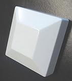 10 Stück Aluminium-Pfostenkappen, flach, passend für 5,1 cm² (3 Farben zur Auswahl) (weiß)
