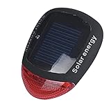 wasserdichte Solar-Fahrrad-Scheinwerfer-Fahrrad-Sicherheits-Licht Fahrradlicht Federgabel (Red, One...
