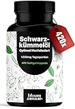 Schwarzkümmelöl Kapseln Hochdosiert – 420 Softgel Kapseln – 1.000 mg Tagesportion – Vitamin...
