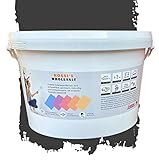 Hossi's Wholesale 2,5 Liter Premium Wandfarbe Black Beauty Schwarz Grau matt | geruchslos | tropf-...