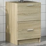 AJJHUUKI Waschbeckenunterschrank, Sonoma-Eiche, 40 x 37 x 59 cm, Holz-Möbel, Möbelsets,...
