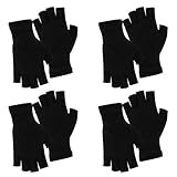 Fingerlose Handschuhe 4 Paare Fingerless Gloves Unisex Baumwollstrick Handschuhe Ohne Finger...