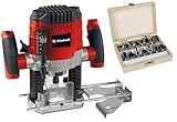 Einhell Oberfräse TC-RO 1155 Kit (1100 Watt, Ø 6 und 8 mm, Drehzahlregulierung, Parallelanschlag,...