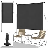 SMONTER Senkrechtmarkise außen Klemmmarkise 150(W) x228-316(H) cm Ausziehbar & Winddicht...