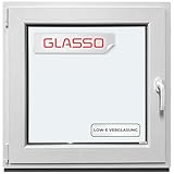 Kellerfenster 50x50 cm 2 fach Verglasung - Kunststofffenster 60mm Profil - Din Links - BxH:...