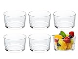 HillSpring Glasschüssel Set, 6 Stück 220 ml Klare Schälchen für Desserts, Dips, Saucen,...
